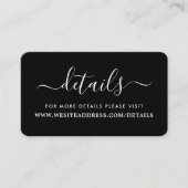 Carte D'accompagnement Détails de script simple noir et blanc moderne (Devant)