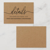 Carte D'accompagnement Détails de script simple Rustic Kraft (Devant / Derrière)