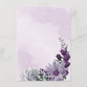 Carte D'accompagnement détails de végétation fleurie violette et blanche (Dos)