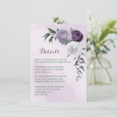 Carte D'accompagnement détails de végétation fleurie violette et blanche (Debout devant)