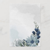 Carte D'accompagnement détails de verdure fleurie blanche et bleue (Dos)
