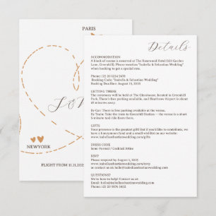 Carte D'accompagnement Détails de vol de voyage d'avion de mariage