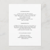 Carte D'accompagnement Détails de week-end de mariage à San Francisco (Dos)