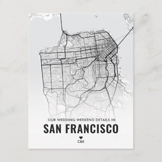 Carte D'accompagnement Détails de week-end de mariage à San Francisco (Devant)