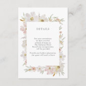 Carte D'accompagnement Détails des fleurs d'aquarelle crème et blush (Devant)