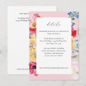 Carte D'accompagnement Détails des fleurs multicolores de printemps - ros (Devant / Derrière)