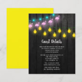 Carte D'accompagnement Détails des invités de mariage Fiesta avec guirlan (Devant / Derrière)