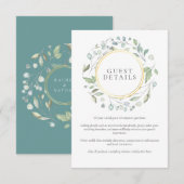 Carte D'accompagnement Détails d'information pour les invités à la couron (Devant / Derrière)