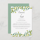 Carte D'accompagnement Détails d'information pour les invités de Country  (Devant / Derrière)