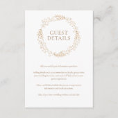 Carte D'accompagnement Détails d'information pour les invités de la guirl (Devant)