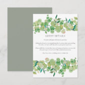 Carte D'accompagnement Détails d'information pour les invités de la verdu (Devant / Derrière)