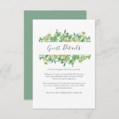 Carte D'accompagnement Détails d'information pour les invités sur le thèm (Devant / Derrière)