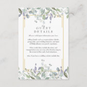 Carte D'accompagnement Détails d'information pour les invités sur le thèm (Devant)