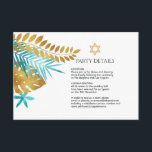 Carte D'accompagnement Détails du Bat mitzvah Tropical turquoise et Gold<br><div class="desc">Entièrement personnalisable. idéal pour donner le ton d'une célébration Bat mitzvah unique et mémorable.</div>
