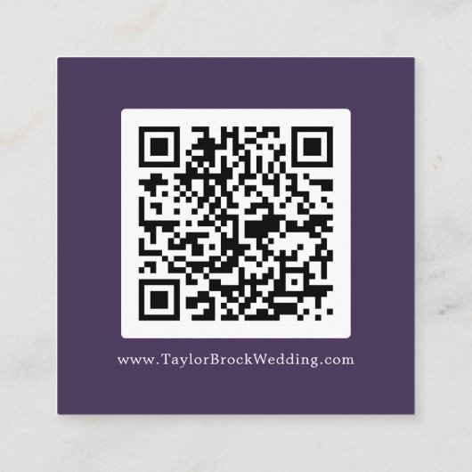 Carte D'accompagnement Détails du code QR coordonnée prune lavande rustiq (Dos)