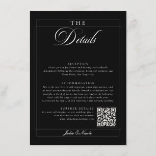 Carte D'accompagnement Détails du code QR de calligraphie en ivoire noir