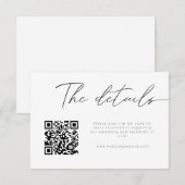 Carte D'accompagnement Détails du code QR de calligraphie moderne  (Devant / Derrière)