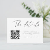 Carte D'accompagnement Détails du code QR de calligraphie moderne  (Debout devant)