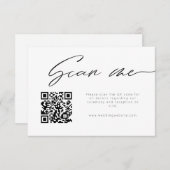 Carte D'accompagnement Détails du code QR de calligraphie moderne Scannez (Devant / Derrière)