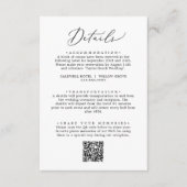 Carte D'accompagnement Détails du code QR de la calligraphie noire délica (Devant)