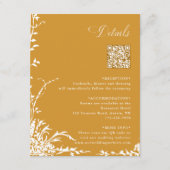 Carte D'accompagnement Détails du code QR de mariage botanique Ambre (Devant)