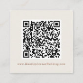 Carte D'accompagnement Détails du code QR de mariage crème bohème chic bo (Dos)