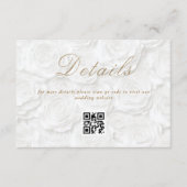 Carte D'accompagnement Détails du code QR de mariage floral (Devant)
