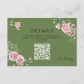 Carte D'accompagnement Détails du code QR des roses roses modernes Diplôm (Devant)