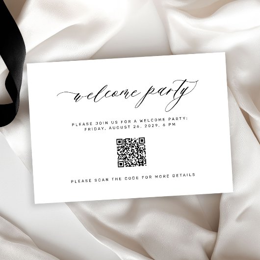 Carte D'accompagnement Détails du code QR d'invitation à la soirée de bie