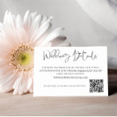 Carte D'accompagnement Détails du code QR du Mariage noir et blanc simple