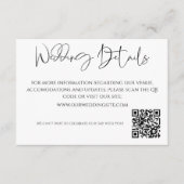 Carte D'accompagnement Détails du code QR du Mariage noir et blanc simple (Devant)