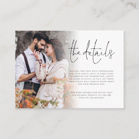 Carte D'accompagnement Détails du code QR du script de superposition de p (Devant)