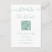 Carte D'accompagnement Détails du code QR d'une main verte élégante tirée (Devant)