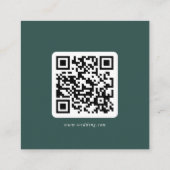 Carte D'accompagnement Détails du code QR floral feuille verte (Dos)