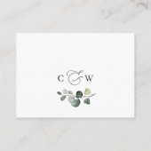 Carte D'accompagnement Détails du code QR Mariage simple Eucalyptus (Dos)