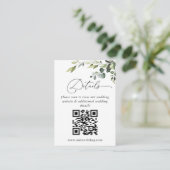Carte D'accompagnement Détails du code QR Mariage simple Eucalyptus (Debout devant)