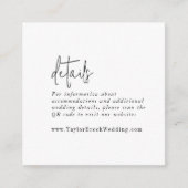 Carte D'accompagnement Détails du code QR moderne chic noir et blanc (Devant)