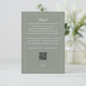 Carte D'accompagnement Détails du code QR vert sauge traditionnel (Debout devant)