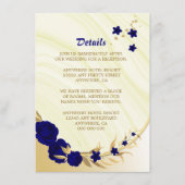 Carte D'accompagnement Détails du marbre à fleurs d'or bleu royal (Devant)
