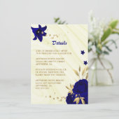 Carte D'accompagnement Détails du marbre à fleurs d'or bleu royal (Debout devant)