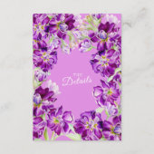 Carte D'accompagnement Détails du mariage à fleurs violet stock avec code (Devant)