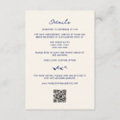 Carte D'accompagnement Détails du Mariage à main bleue QR Code (Devant)