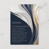 Carte D'accompagnement Détails du mariage - Abstrait moderne Bleu blanc e (Dos)