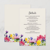 Carte D'accompagnement Détails du mariage Aquarelle Fleurs sauvages Boho  (Devant / Derrière)