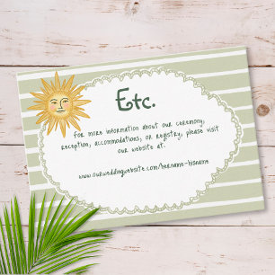 Carte D'accompagnement Détails du mariage Arbre de palmier de soleil chic