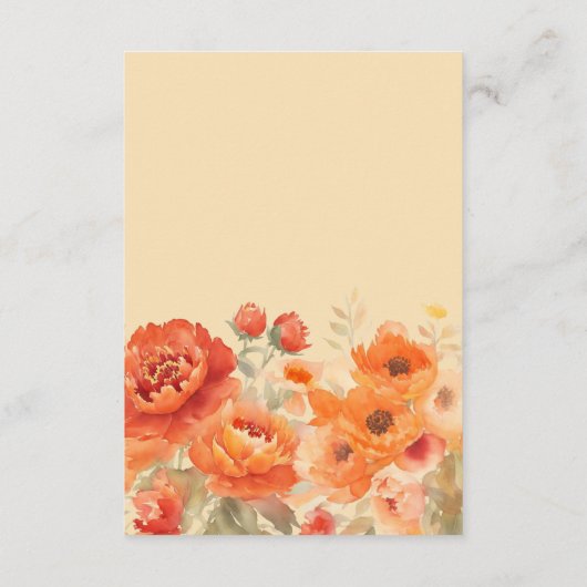 Carte D'accompagnement Détails du mariage Automne Brûlé Orange Floral (Dos)