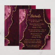 Détails du mariage avec agate rouge et or de Bourg