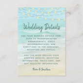 Carte D'accompagnement Détails du Mariage Beach Ocean String Lights (Devant)
