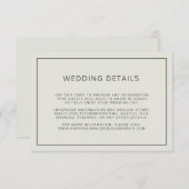 Carte D'accompagnement Détails du Mariage beige clair simple (Devant / Derrière)
