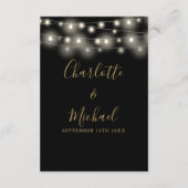 Carte D'accompagnement Détails du Mariage Black And Gold (Dos)